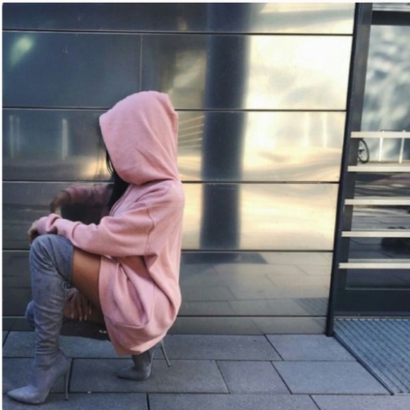 Sugar Punch Couture Tops - OVERSIZED BLUSH HOODIE